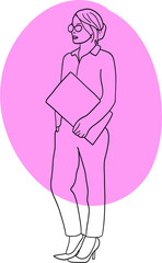 Pink female entrepreneur