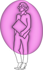 3D pink female entrepreneur