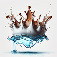 Crown water Liquid splash transparent Ai generative