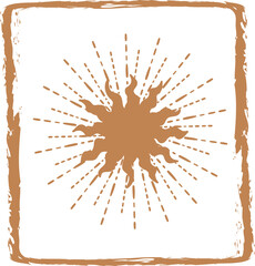 Hand drawn summer Boho style line sketch element