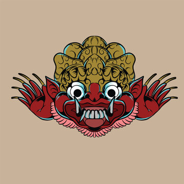 vector monster head illustration suitable for branding needs and so on © 3wproject