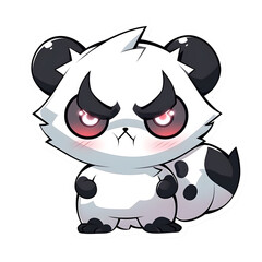 Fototapeta premium cute shy angry monster. Illustration. Generative AI