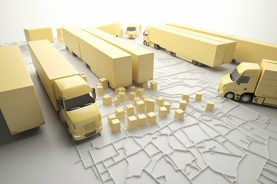 3D Illustration Versand und Logistik. Generative AI
