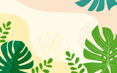 banner design tropical leaves background