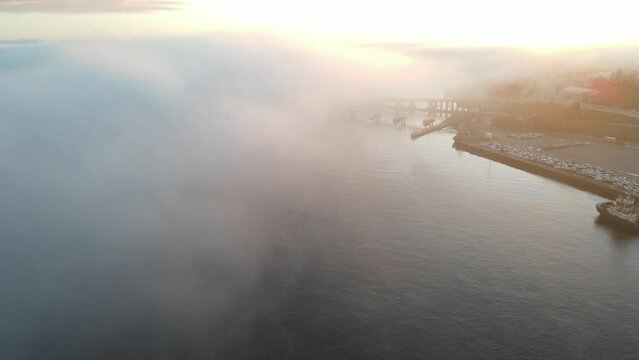 Foggy Dawn at Fremantle Port Western Australia