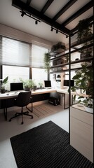Plakat working room for home interior architecture with a minimalist style