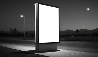 AI Generated. AI Generative. City urban big billboard mock up canvas. Can be used for graphic design or marketing. Photo realistic Graphic Art Illustration.