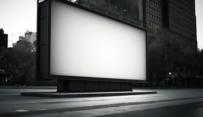 Fototapeta premium AI Generated. AI Generative. City urban big billboard mock up canvas. Can be used for graphic design or marketing. Photo realistic Graphic Art Illustration.