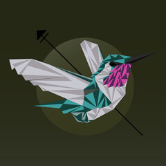 colibri vector triangule ave pajaro 
colibris tridimensional 