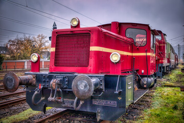 Alte Diesellokomotive mit Eisenbahner Nostalgie