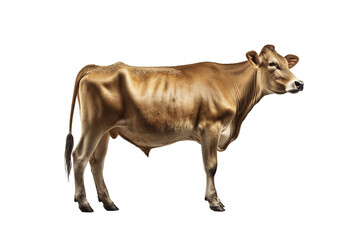 Jersey cow on white background