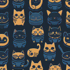 seamless pattern with cats