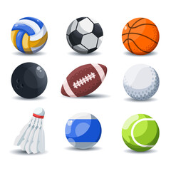 sport ball vector ,big set isolated on transparent background. Illustration of football and basketball , volleyball and Tennis
