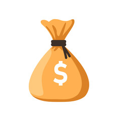 money bag flat vector icon with dollar logo, for business icon, and payment