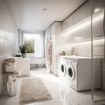laundry room for home interior architecture with a minimalist style