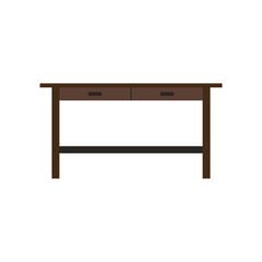 office desk flat design vector illustration. workspace illustration