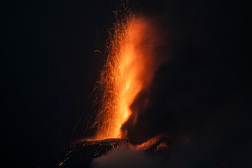 Volcán en erupción, La Palma