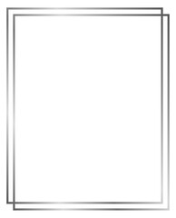 Silver frame isolated on white. Vector metal frame