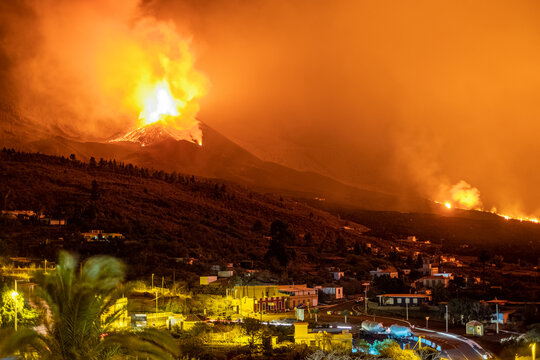 Erupción del volcán, La Palma, Islas Canarias