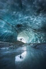 Ice cave exploration in Zermatt, Wallis, Switzerland