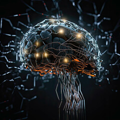 Artificial Intelligence Formed As A Brain With Cyberspace Generative AI