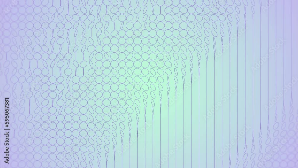 Fototapete Wave loop animated pattern of simple geometric objects. 3d rendering 4K