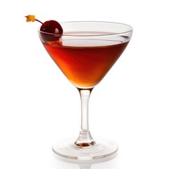 Rob Roy cocktail Isolated on White. Generative AI