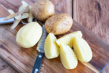 Kartoffel Kartoffelecken für den Backofen auf Backblech 