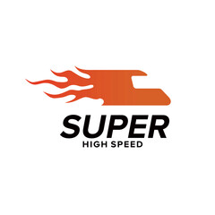 bullet train railway speed logo design