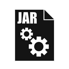 JAR Black File Vector Icon, Flat Design Style