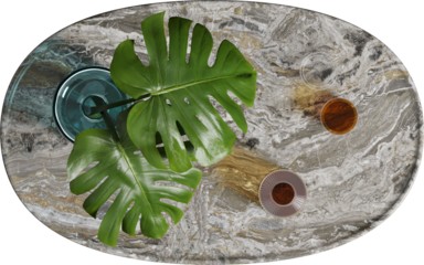 Top view of Marble coffee table