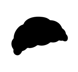 Vector isolated one single simplest croissant colorless black and white outline silhouette shadow shape
