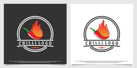 chilli logo design with unique concept Premium Vector