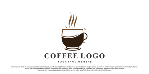 coffee logo design with creative concept Premium Vector