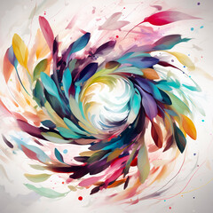 abstract colorful background with swirls and splashes of paint. Generative AI