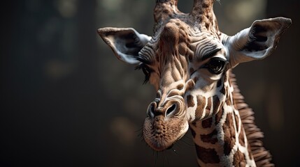 Wallpaper of a cute baby giraffe. Created with generative Ai technology