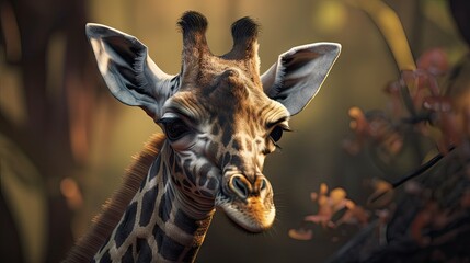 Wallpaper of a cute baby giraffe. Created with generative Ai technology