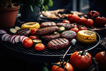 Grilled feast: A mouth-watering display of BBQ delights. Generative Ai
