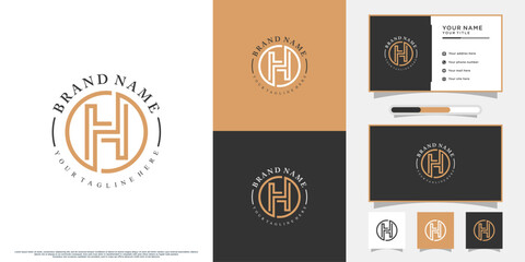 Naklejka premium craetive latter logo design initial h Premium Vector