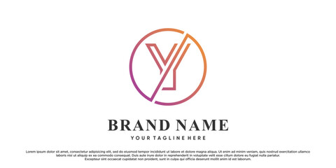 craetive latter logo design initial y Premium Vector