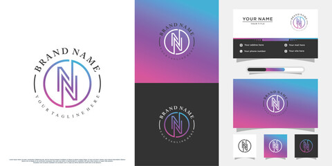 craetive latter logo design initial n Premium Vector