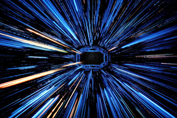 Hyperspace Jump: The Thrill of Light Streaks. Generative Ai