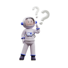 3D astronaut is asking
