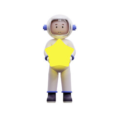 3D astronaut with stars