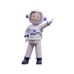 3D astronaut is feeling happy