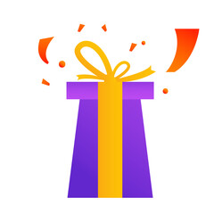  Box Gift Flat Gradient purple. Vector Illustration