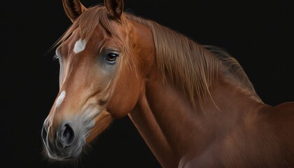 Fototapeta premium Portrait of beautiful young horse generative ai
