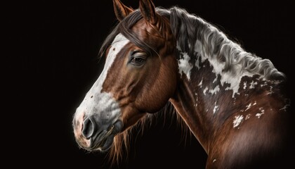 Obraz premium Portrait of beautiful young horse generative ai