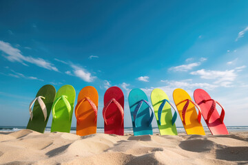 Beach Vibes - Colorful Flip Flops