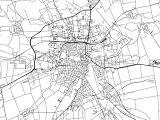Vector road map of the city of  Weimar in Germany on a white background.